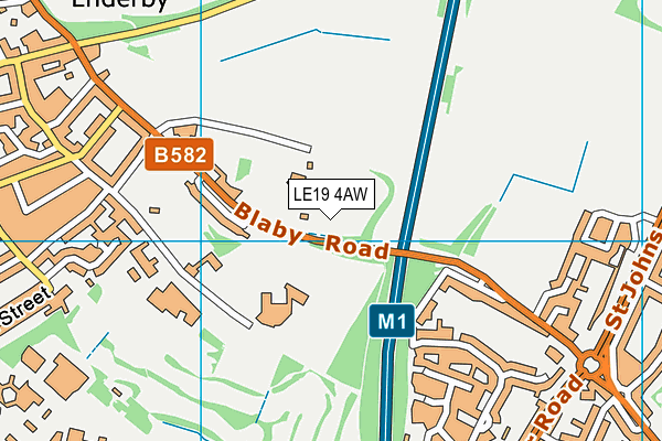 LE19 4AW map - OS VectorMap District (Ordnance Survey)