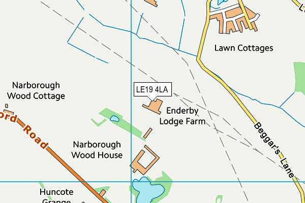 LE19 4LA map - OS VectorMap District (Ordnance Survey)