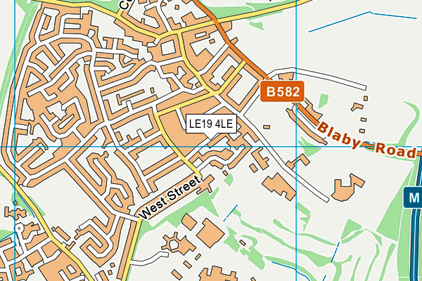 LE19 4LE map - OS VectorMap District (Ordnance Survey)