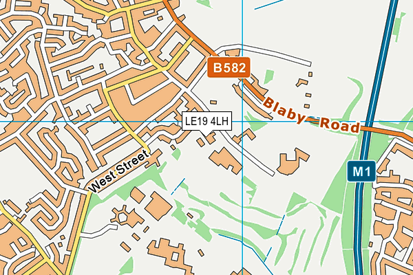 LE19 4LH map - OS VectorMap District (Ordnance Survey)