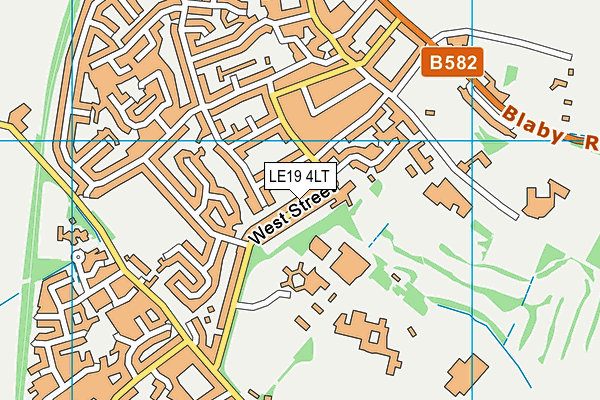 LE19 4LT map - OS VectorMap District (Ordnance Survey)