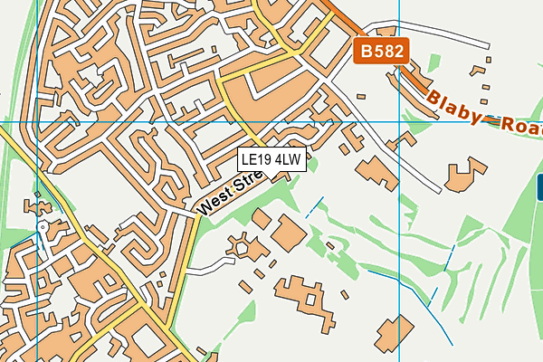 LE19 4LW map - OS VectorMap District (Ordnance Survey)
