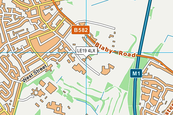 LE19 4LX map - OS VectorMap District (Ordnance Survey)