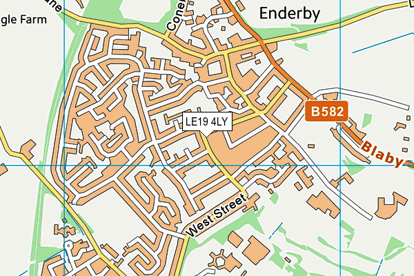 LE19 4LY map - OS VectorMap District (Ordnance Survey)