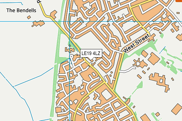 LE19 4LZ map - OS VectorMap District (Ordnance Survey)