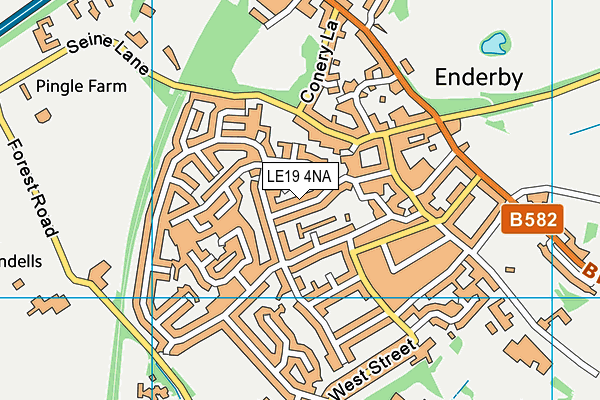 LE19 4NA map - OS VectorMap District (Ordnance Survey)