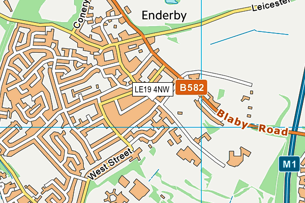 Enderby Cricket Club map (LE19 4NW) - OS VectorMap District (Ordnance Survey)