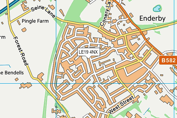 LE19 4NX map - OS VectorMap District (Ordnance Survey)