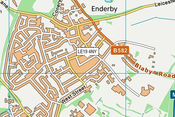 LE19 4NY map - OS VectorMap District (Ordnance Survey)