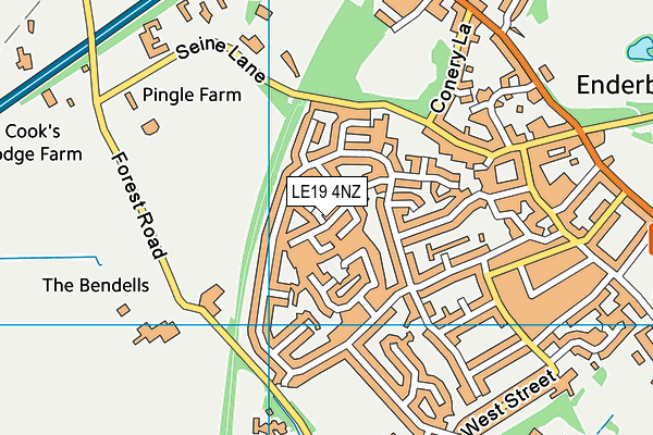 LE19 4NZ map - OS VectorMap District (Ordnance Survey)