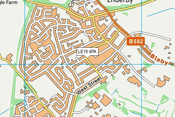 LE19 4PA map - OS VectorMap District (Ordnance Survey)