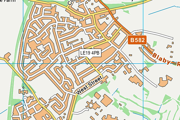 LE19 4PB map - OS VectorMap District (Ordnance Survey)