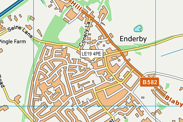 LE19 4PE map - OS VectorMap District (Ordnance Survey)