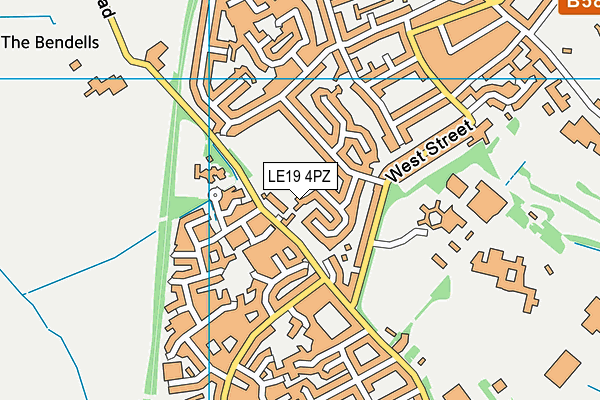 LE19 4PZ map - OS VectorMap District (Ordnance Survey)