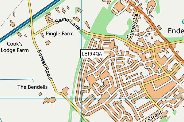 LE19 4QA map - OS VectorMap District (Ordnance Survey)