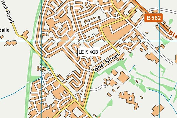 LE19 4QB map - OS VectorMap District (Ordnance Survey)