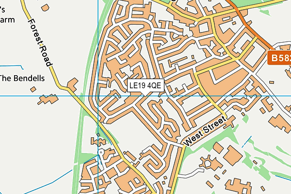 LE19 4QE map - OS VectorMap District (Ordnance Survey)