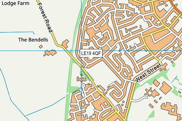 LE19 4QF map - OS VectorMap District (Ordnance Survey)