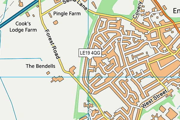 LE19 4QG map - OS VectorMap District (Ordnance Survey)