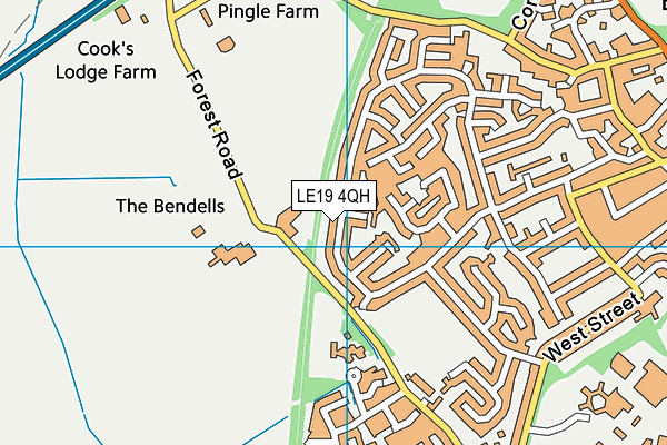 LE19 4QH map - OS VectorMap District (Ordnance Survey)