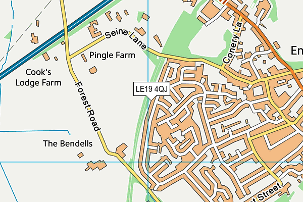 LE19 4QJ map - OS VectorMap District (Ordnance Survey)