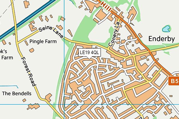 LE19 4QL map - OS VectorMap District (Ordnance Survey)