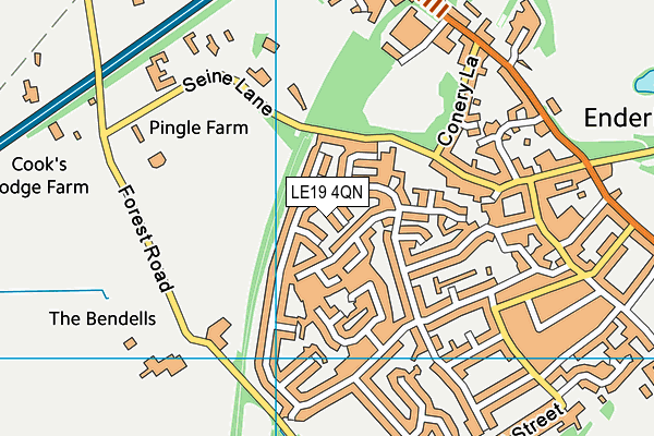 LE19 4QN map - OS VectorMap District (Ordnance Survey)