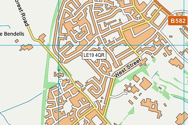 LE19 4QR map - OS VectorMap District (Ordnance Survey)