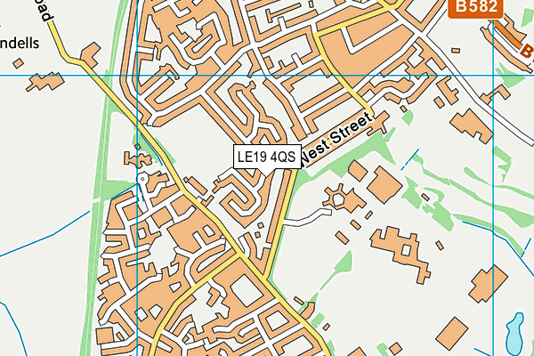 LE19 4QS map - OS VectorMap District (Ordnance Survey)