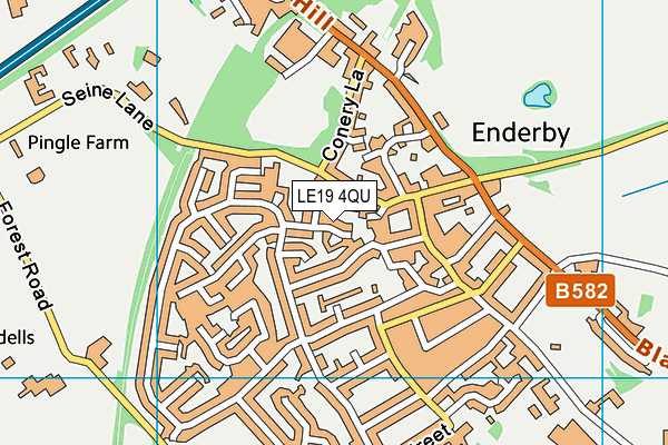 LE19 4QU map - OS VectorMap District (Ordnance Survey)