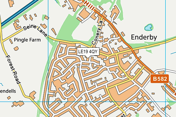 LE19 4QY map - OS VectorMap District (Ordnance Survey)