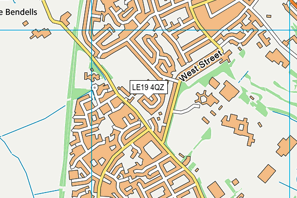 Southey Close map (LE19 4QZ) - OS VectorMap District (Ordnance Survey)