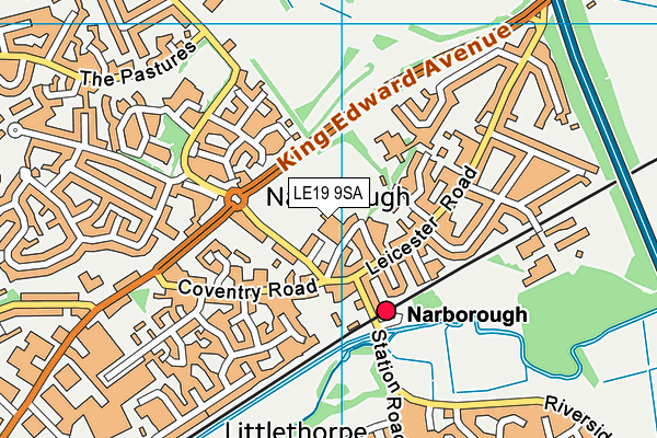 LE19 9SA map - OS VectorMap District (Ordnance Survey)