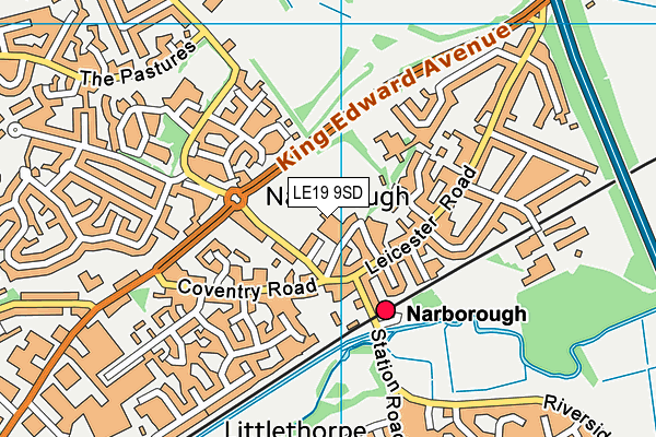 LE19 9SD map - OS VectorMap District (Ordnance Survey)