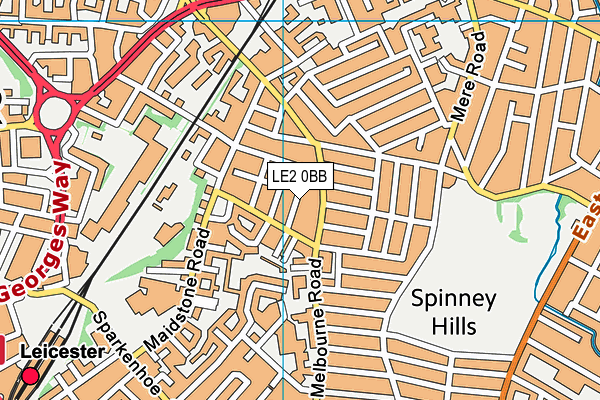 LE2 0BB map - OS VectorMap District (Ordnance Survey)