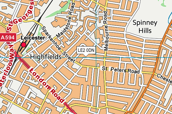 LE2 0DN map - OS VectorMap District (Ordnance Survey)