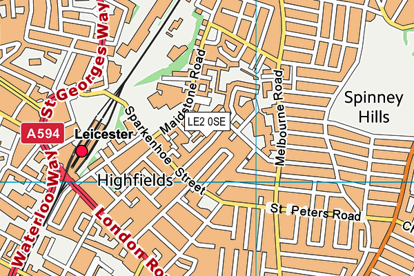 LE2 0SE map - OS VectorMap District (Ordnance Survey)