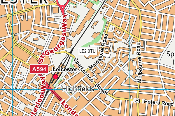 LE2 0TU map - OS VectorMap District (Ordnance Survey)