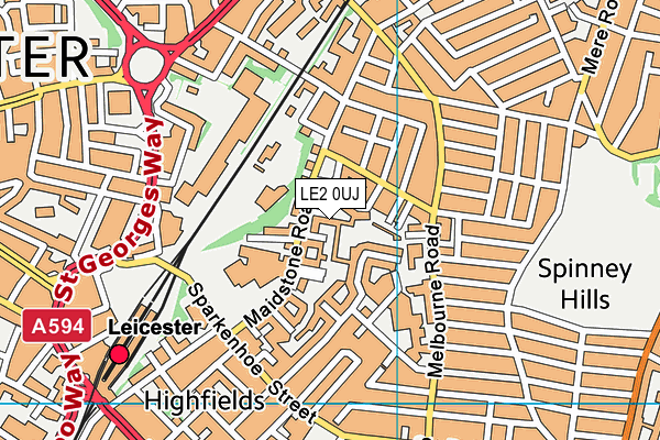 LE2 0UJ map - OS VectorMap District (Ordnance Survey)