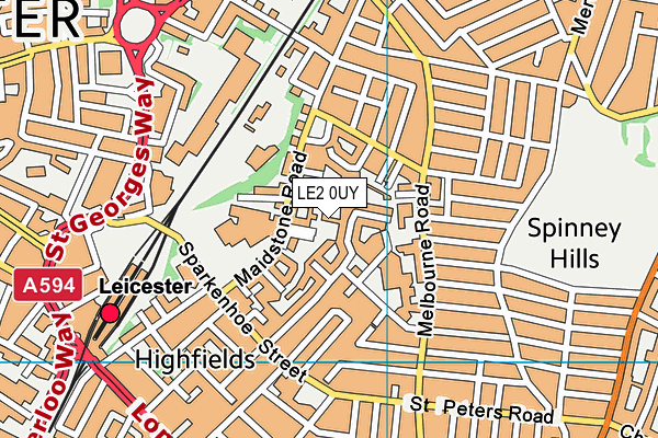 LE2 0UY map - OS VectorMap District (Ordnance Survey)