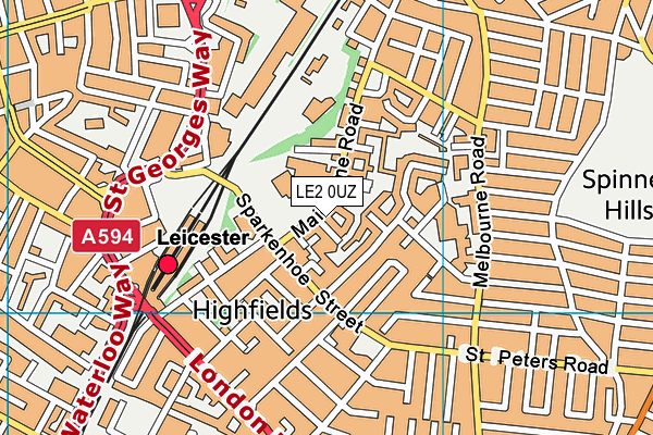 LE2 0UZ map - OS VectorMap District (Ordnance Survey)