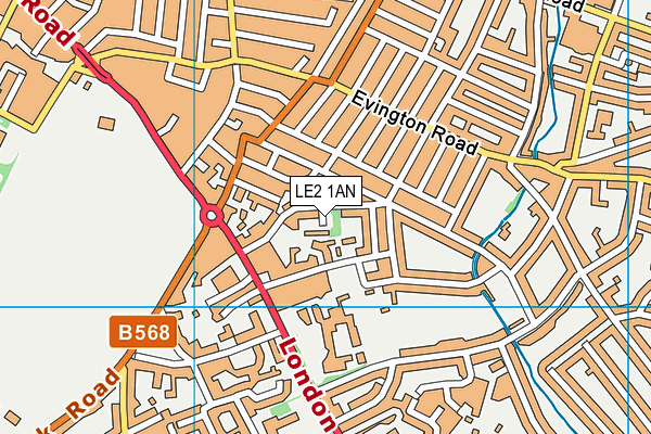 LE2 1AN map - OS VectorMap District (Ordnance Survey)