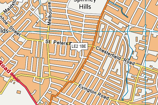 LE2 1BE map - OS VectorMap District (Ordnance Survey)