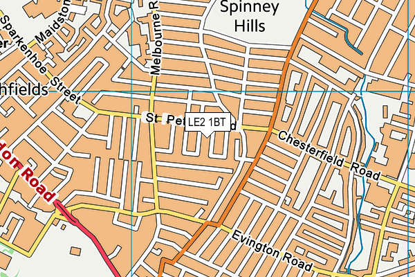 LE2 1BT map - OS VectorMap District (Ordnance Survey)
