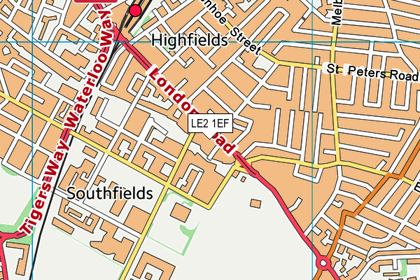 LE2 1EF map - OS VectorMap District (Ordnance Survey)