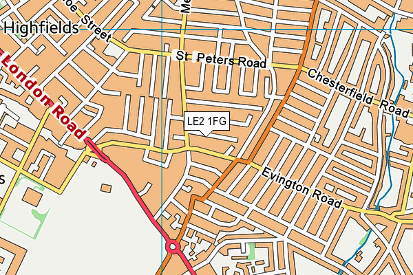 LE2 1FG map - OS VectorMap District (Ordnance Survey)
