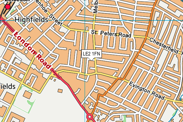 LE2 1FN map - OS VectorMap District (Ordnance Survey)