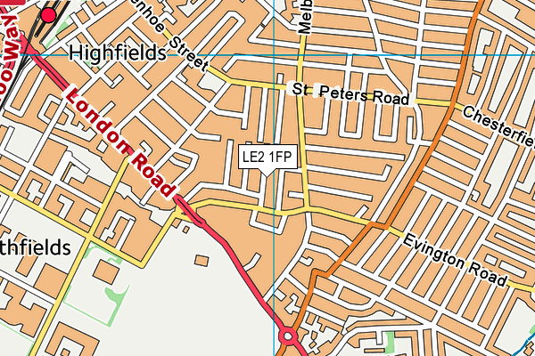 LE2 1FP map - OS VectorMap District (Ordnance Survey)