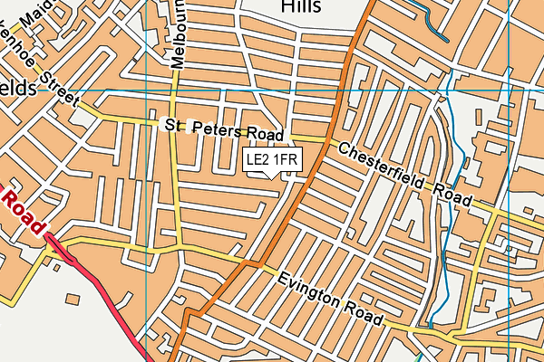 LE2 1FR map - OS VectorMap District (Ordnance Survey)
