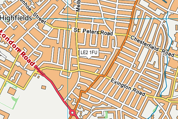 LE2 1FU map - OS VectorMap District (Ordnance Survey)